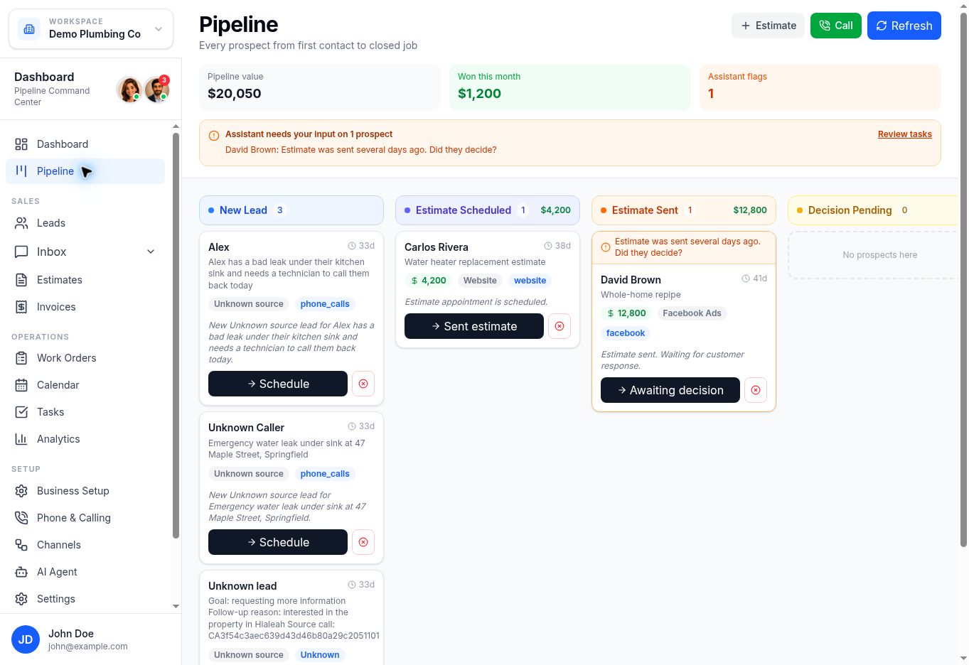 LeadCaptain Pipeline